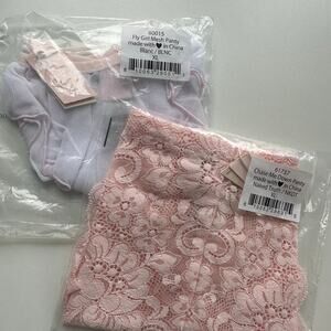 We Are HAH Mesh Panties Set 2 XL NWT Lace Pink White